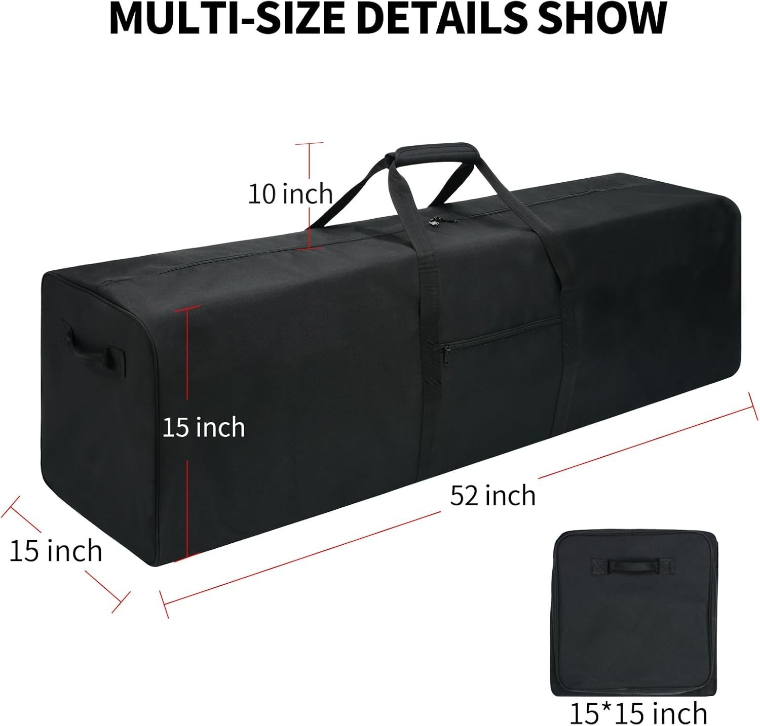 52 Inch Large Duffle Bag for Travel Camping Sport Equipment Storage Bag with 2-W