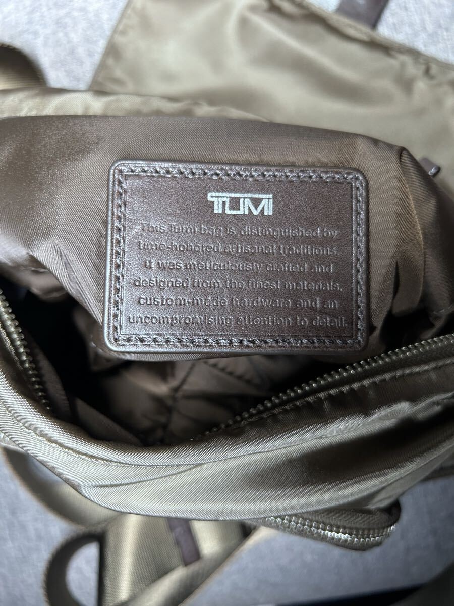 TUMI Nylon Shoulder Bag Khaki 23cm x 24cm x 7cm Adjustable Strap