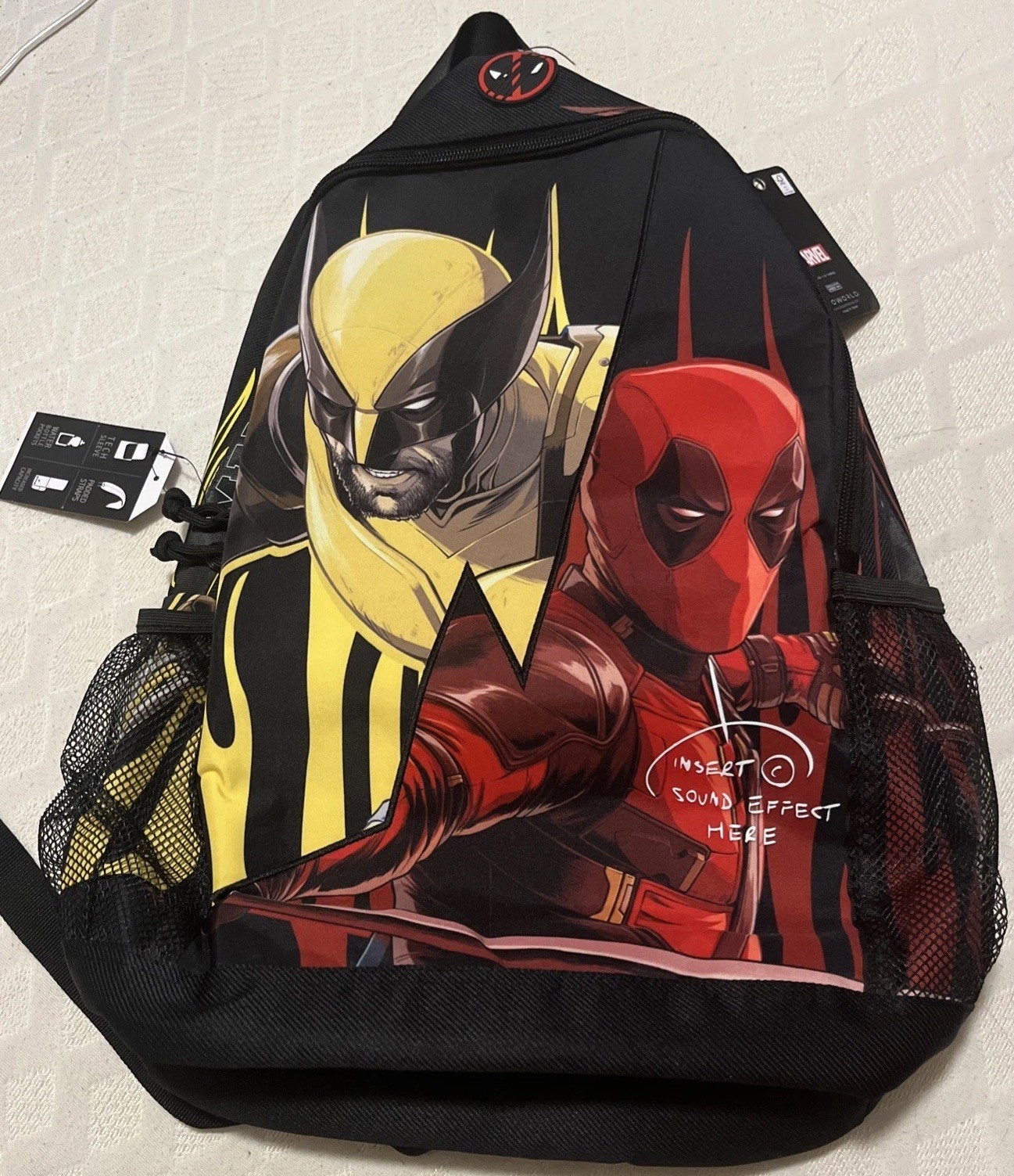Marvel X-men Deadpool & Wolverine Split Backpack Laptop Tech Sleeve School Work