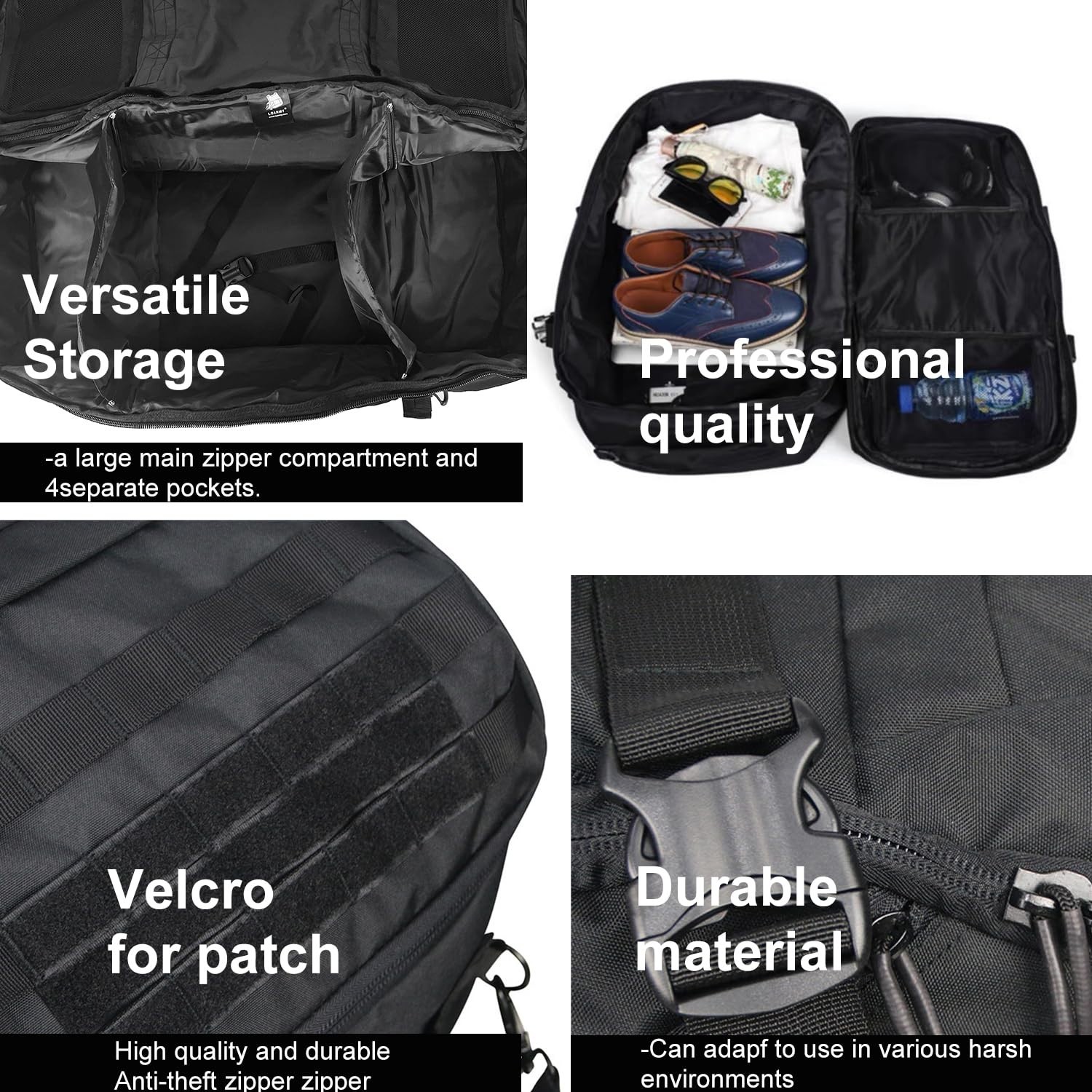 3-in-1 Military Backpack Duffle Bag for Travel, Gym, Weekender & Deployment