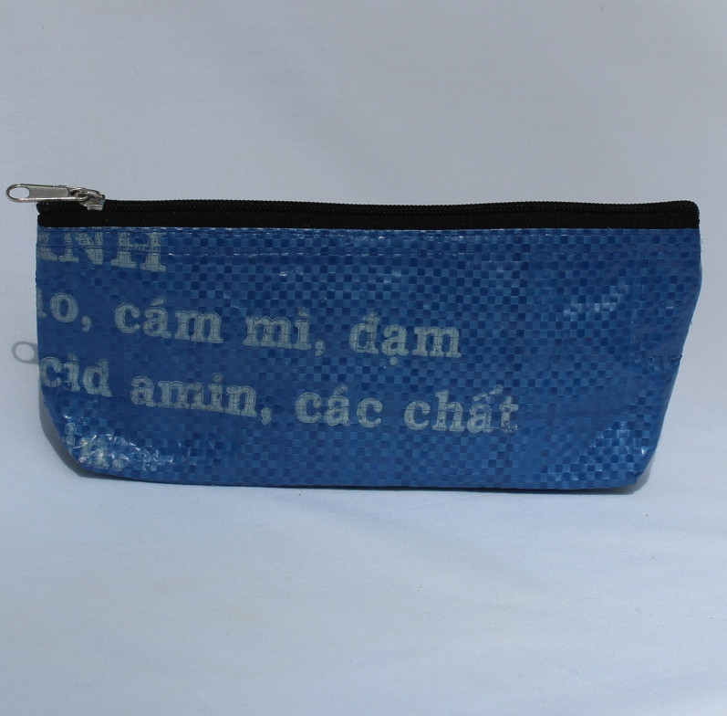 Recycled Fish Feed Pencil Case Hand Made in Cambodia Fairtrade