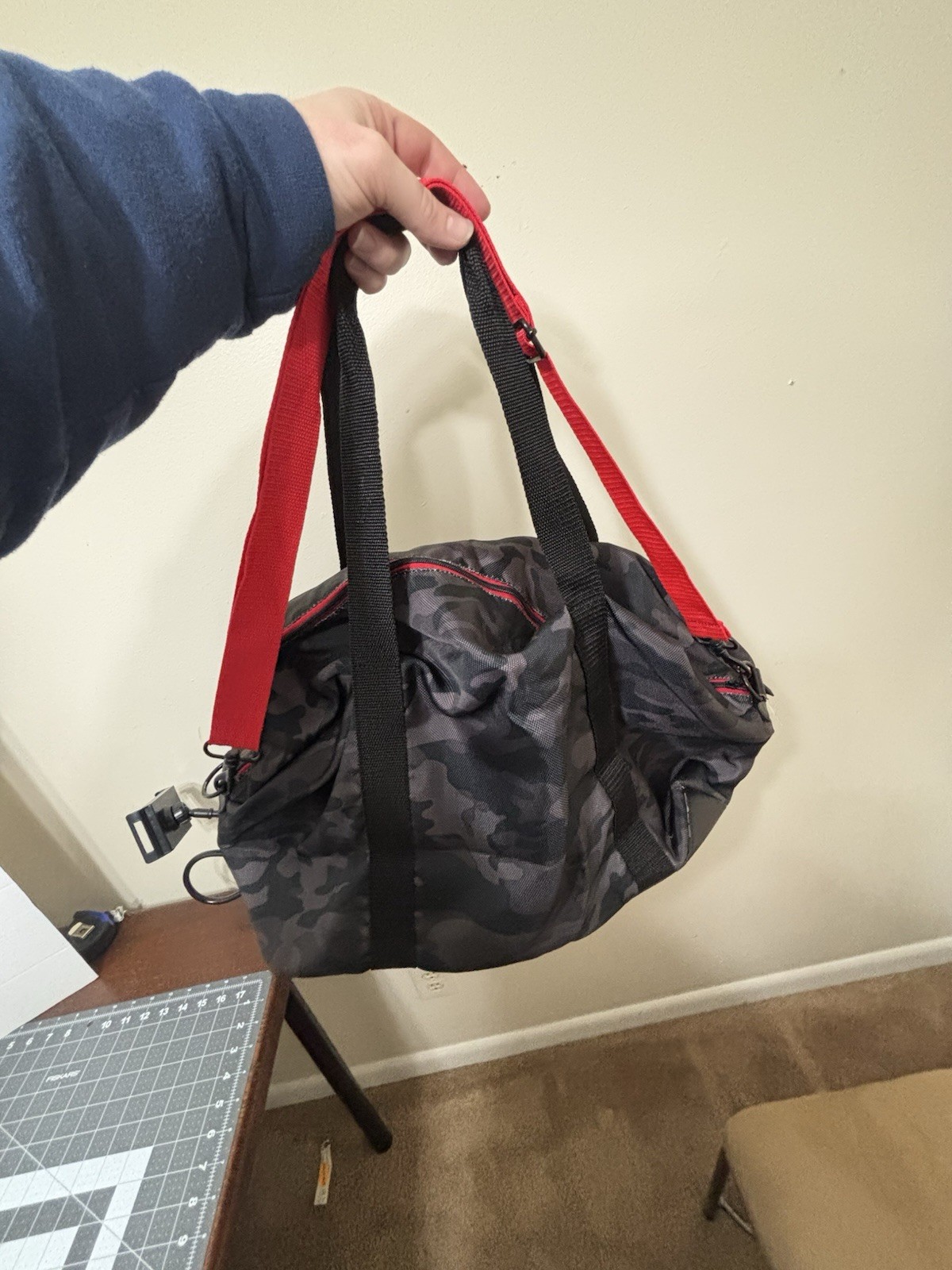 Polo Ralph Lauren Duffle Bag Black Gray Camo Red Pony Travel Gym Overnight Bag