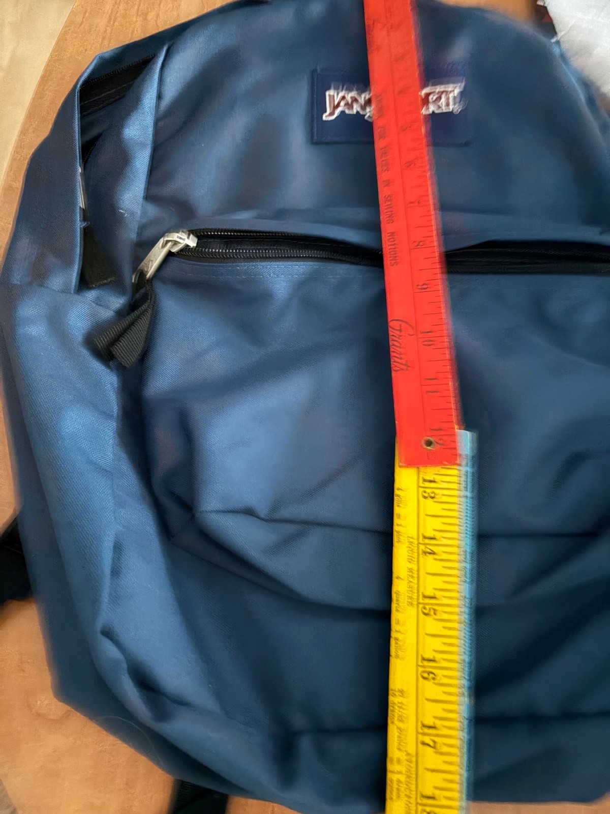 JanSport T501 Blue Double Zip Top Closure Front Zip Pocket Classic Backpack