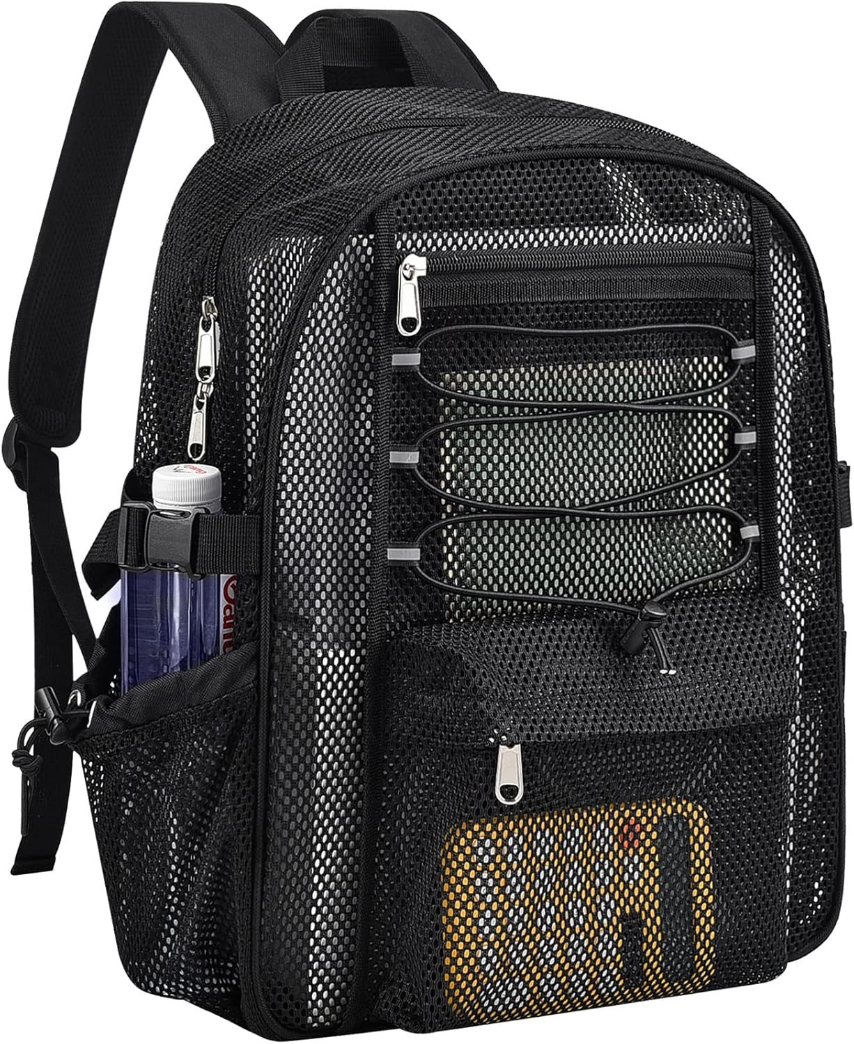 Mesh Backpack Heavy Duty for School, 23L Mesh Bookbag for Adults, See