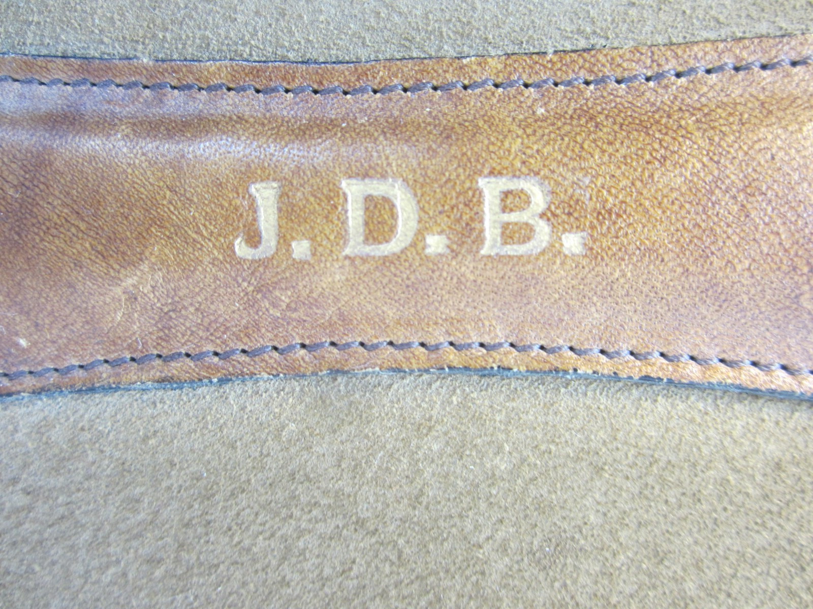 Vtg London Harness Co Boston Brown Tan Leather Suede Brief Case Handle Bag