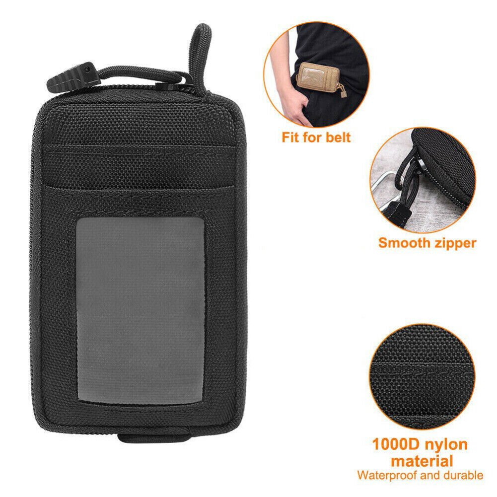 Outdoor Tactical Wallet Bag ID Card Key Holder Money Pouch Tool EDC Waist Bag