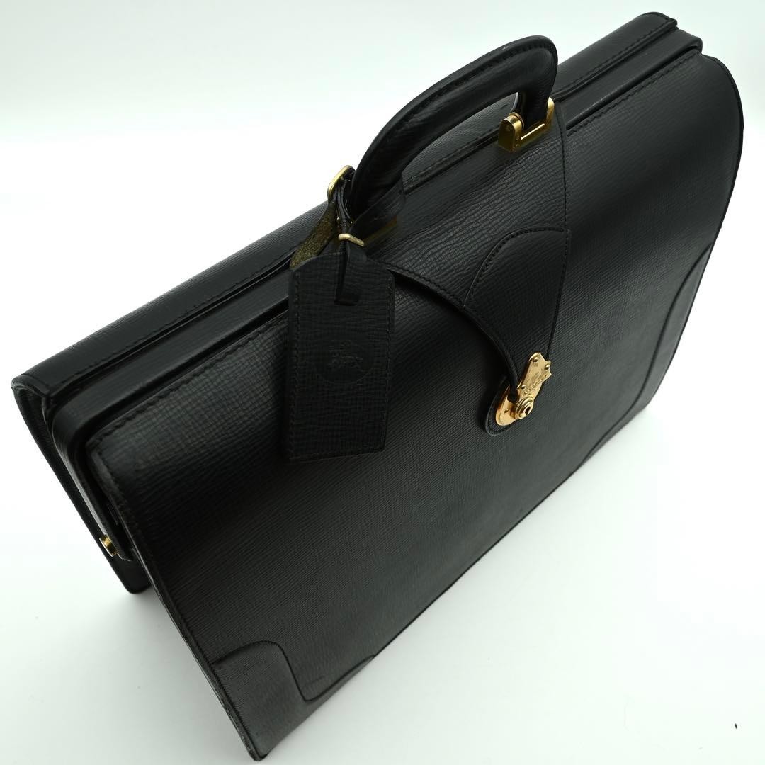 Authentic Burberry Leather Duffle Bag Men’s Business Black 30cm x 42cm x 15cm