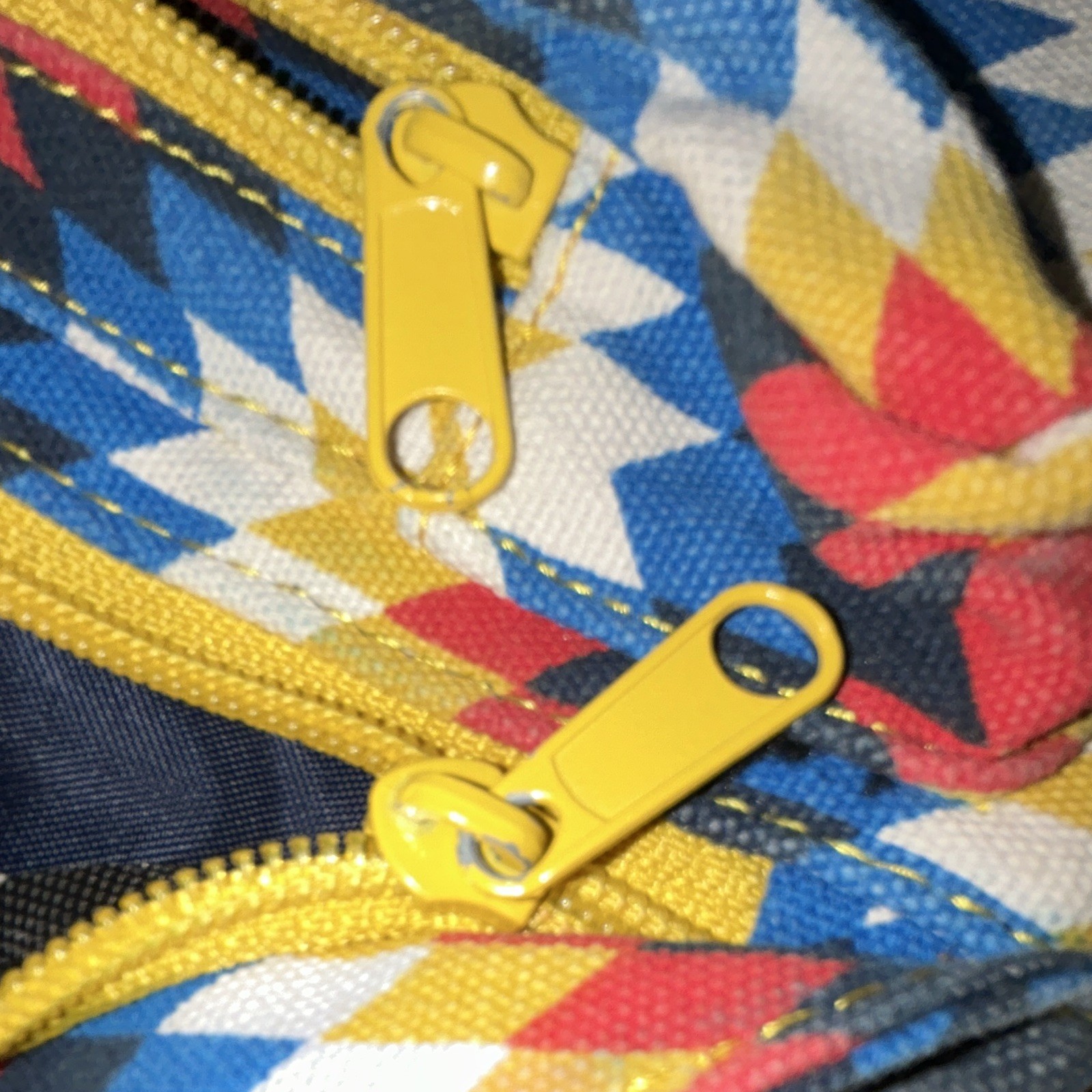 KAVU Multicolor Chevron Sling Bag Crossbody Zip/Buckle Closure Adjustable Strap