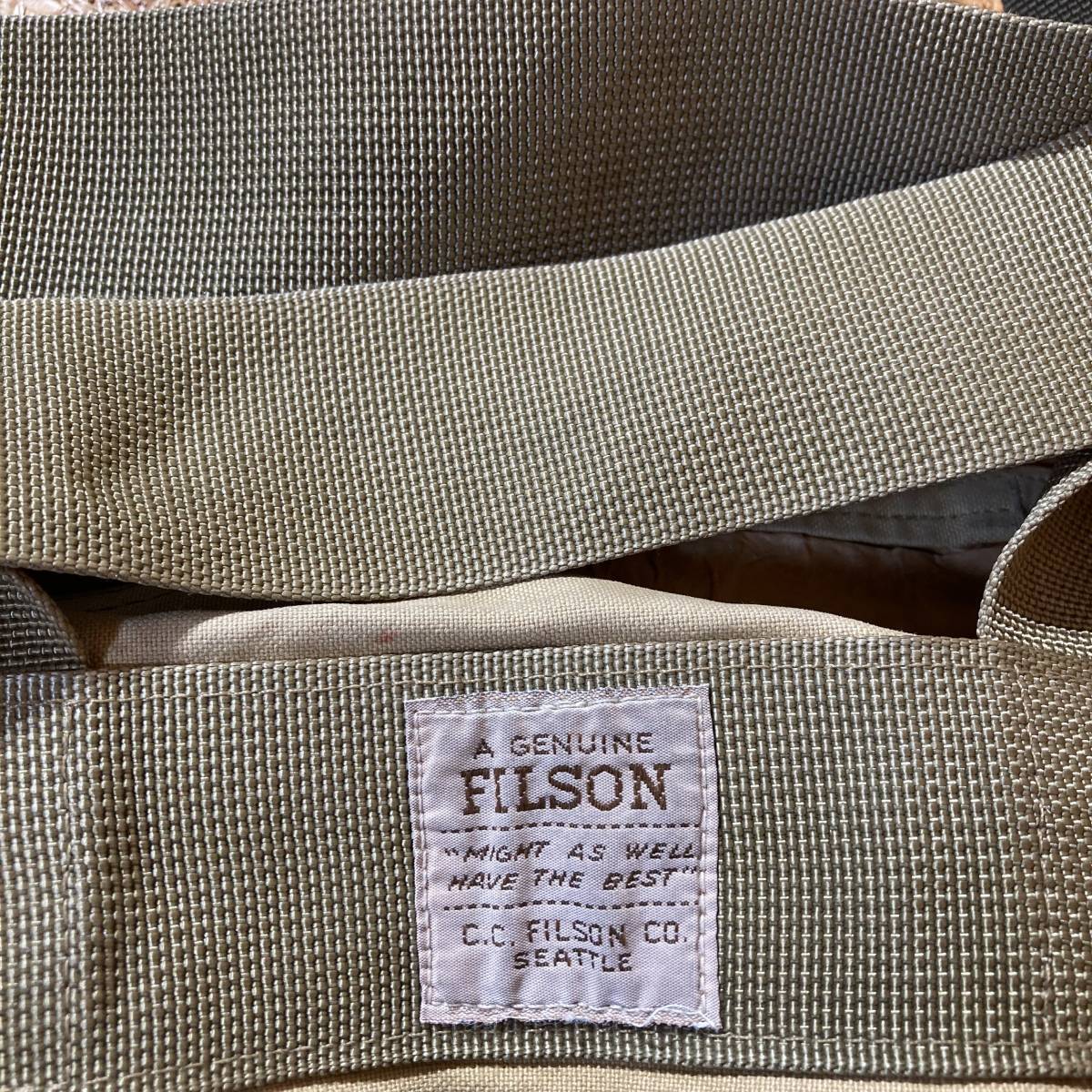 Filson Tote Bag Style 70111 Old Logo 35 x 32 x 20cm Cotton Damage Casual Used