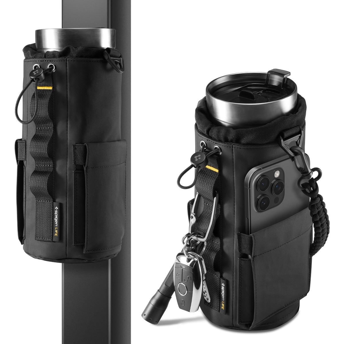 For 20-40oz Bottles | Spigen Life LF500 Magnetic Tumbler Holder Paracord Handle