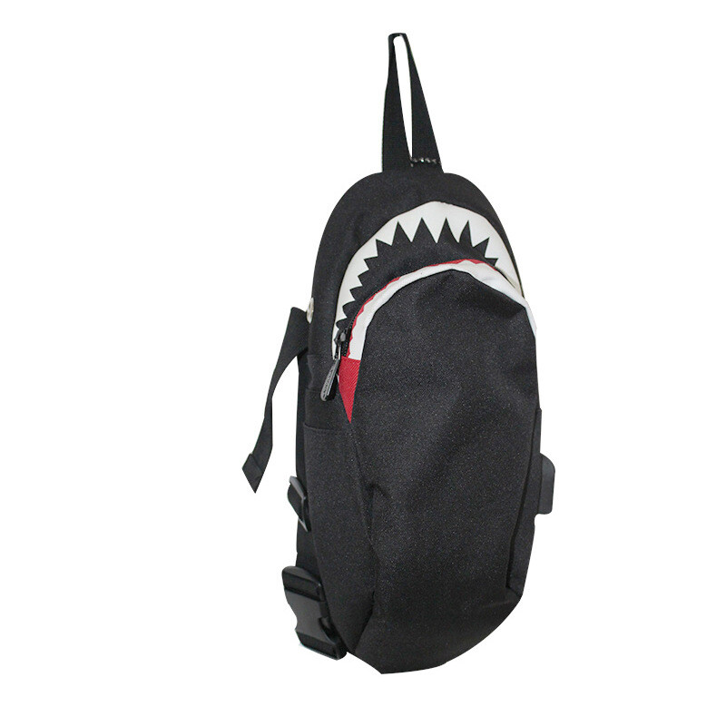 Shark Sling Backpack Shoulder Bum Bag Chest Pocket Pouch Pack Sports Cross Body
