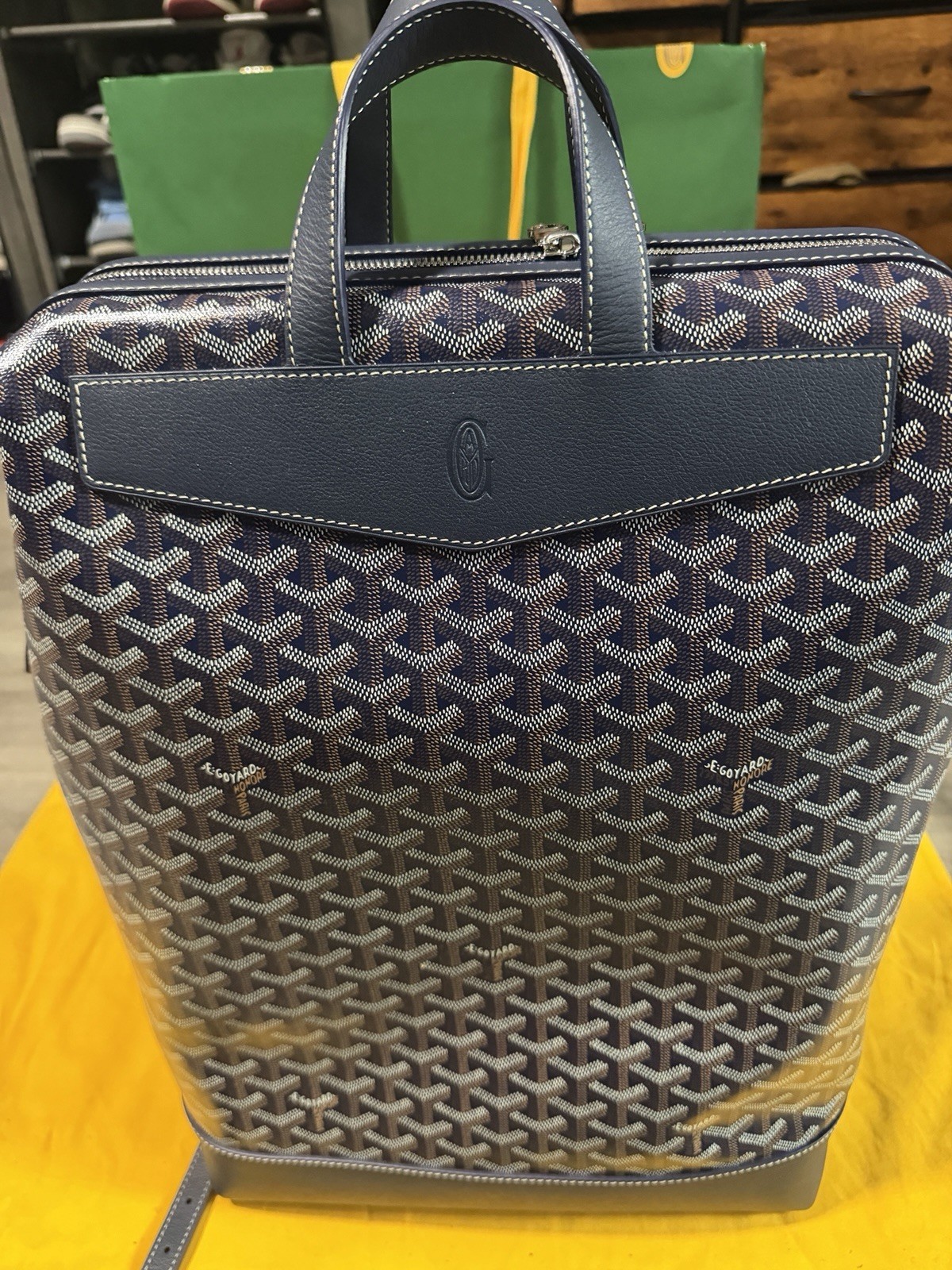 NEW Goyard Cisalpin Backpack NAVY Authentic RARE Men’s w/ Dust Bag & Cards