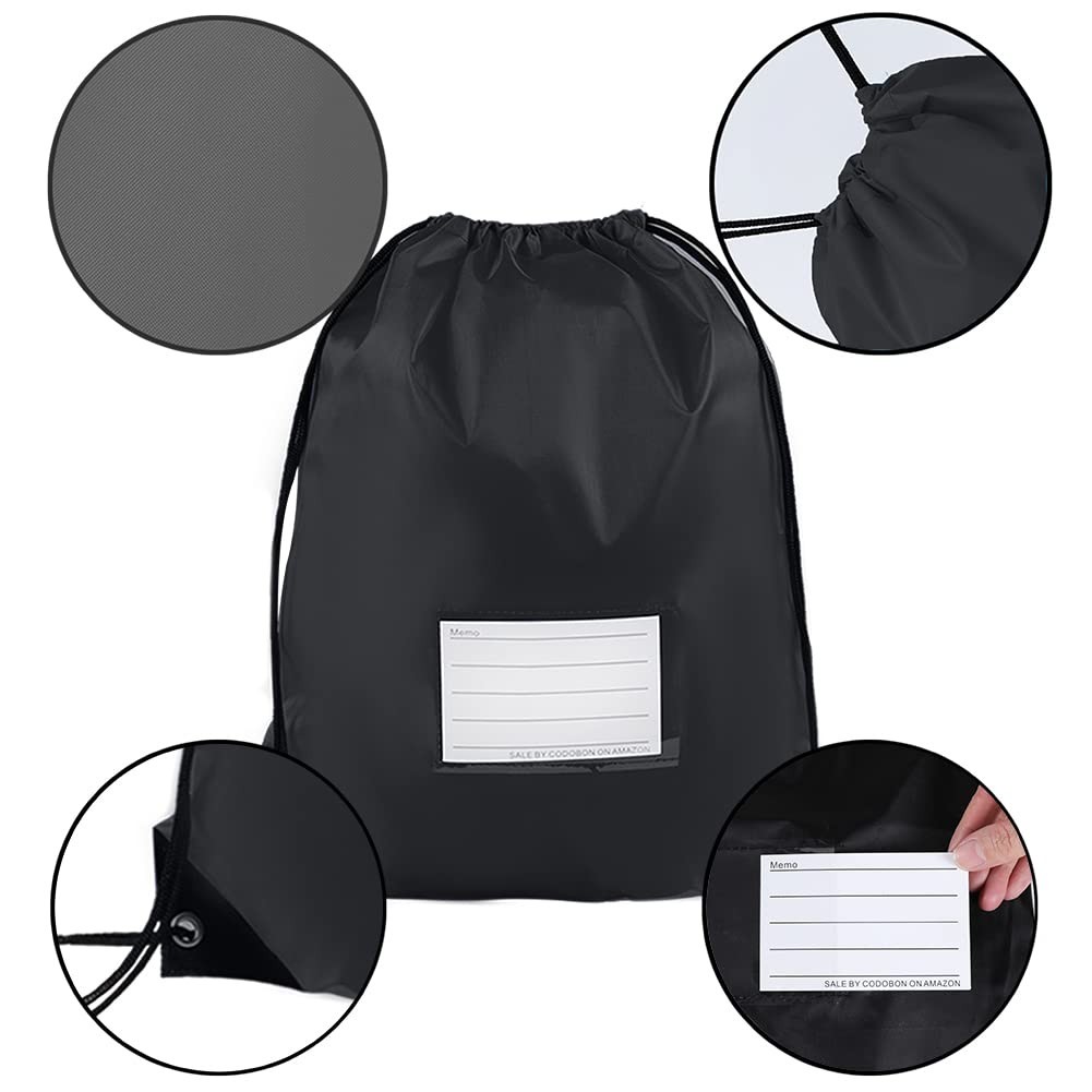 50 Pcs Drawstring Bags, Bulk Cinch Sackpacks for Travel, Gym & Sports – Black