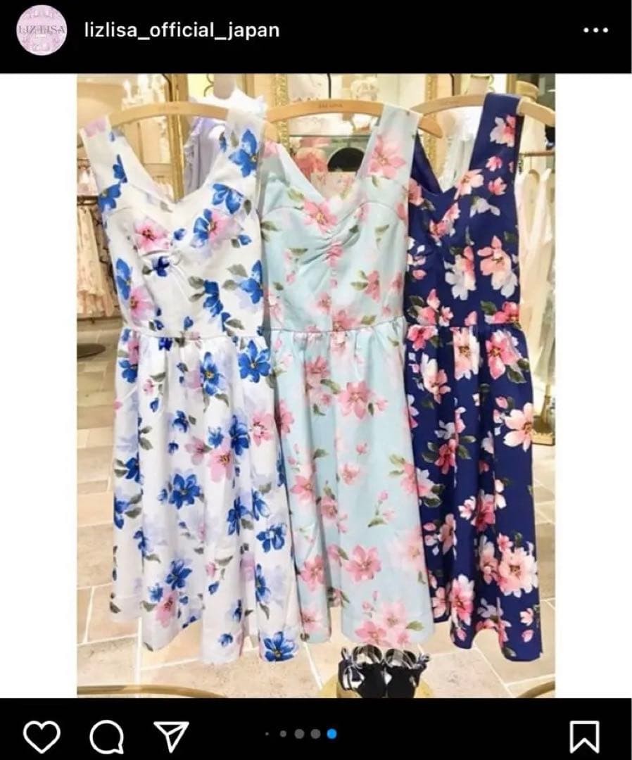 Liz Lisa Floral pattern back ribbon dress