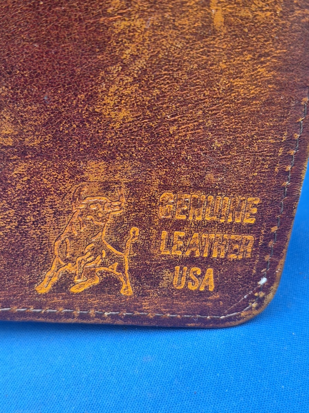 Leather Wallet Case With Logo Brown With Pockets Zipper & Clean