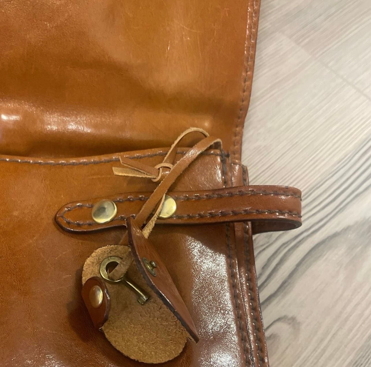 Conte Max Vintage Italian Leather Briefcase Satchel Bag