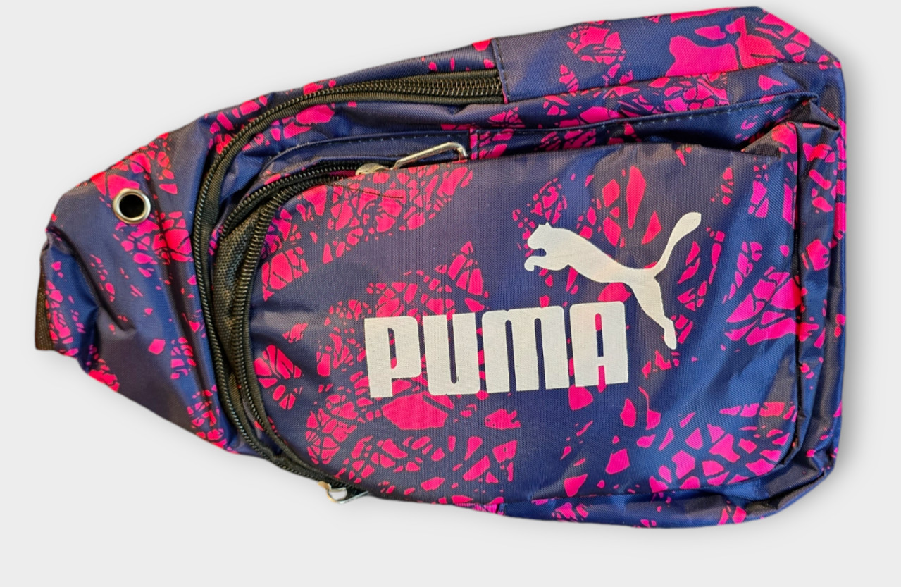 NNT PUMA Waist Pack Fanny Pack Blue Red Abstract Print Belt Bag Sports Travel