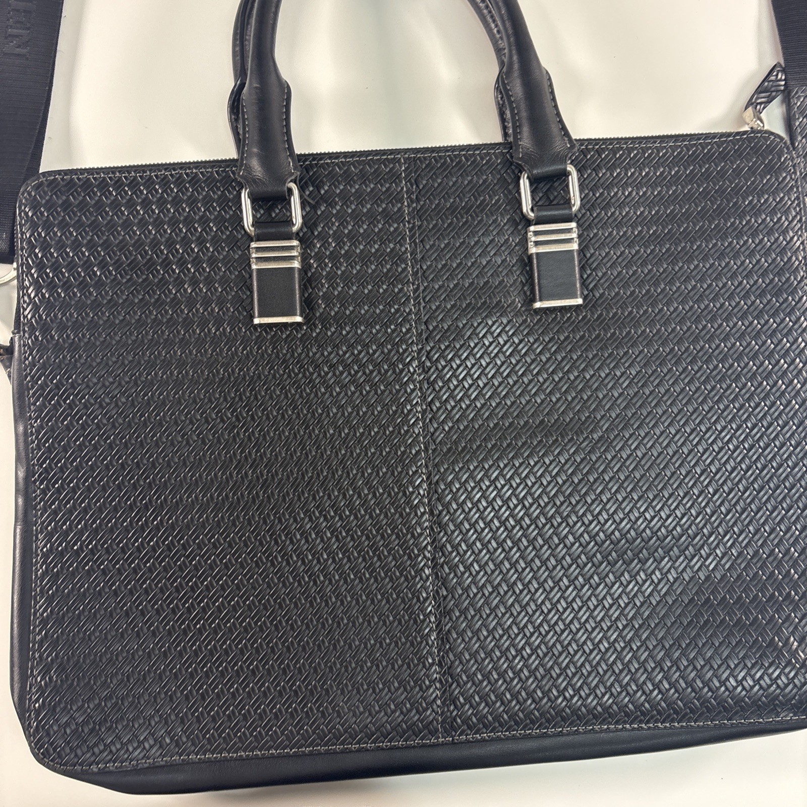 BOSTANTEN Leather Briefcase Laptop Bag , Shoulder Strap , Nickel Hardware