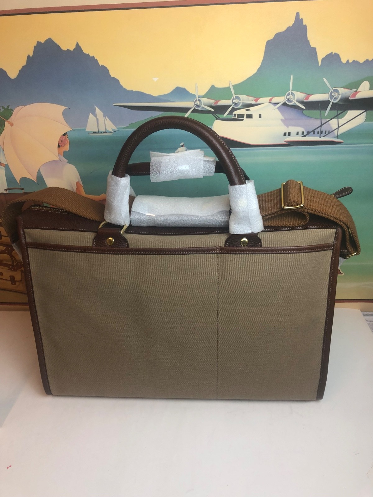 Ghurka Original Collection No.17 Satchel Vintage Leather/Vint Twill Business bag