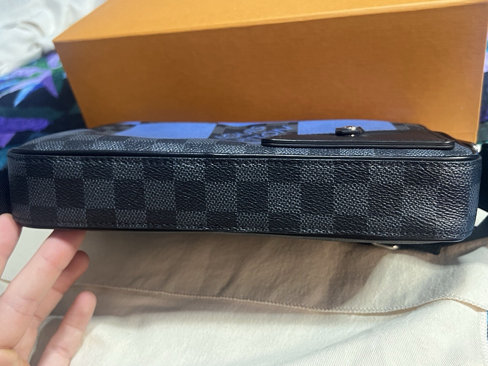 Louis Vuitton Damier Graphite Alpha Messenger Blue Trim N40188 Virgil Abloh