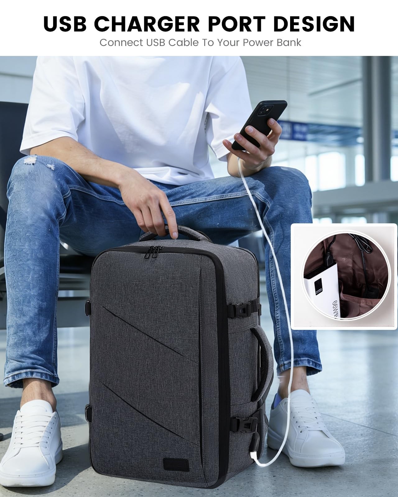 Travel Backpack, 40L Extra Large Backpack, Carry on Backpack 17 Inch with USB…