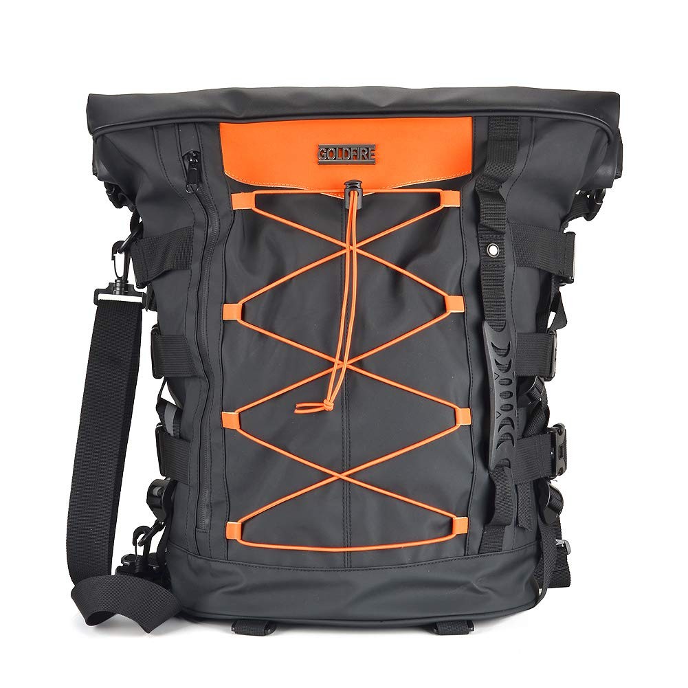Motorcycle Sissy Bar Bag 40L Expandable Motorcycle Travel Luggage Tail Bag Mo…