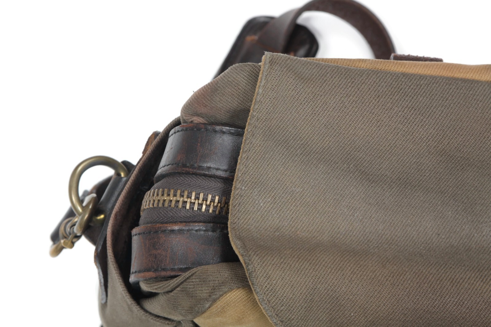 Filson Rugged Twill Original Briefcase Bag with Leather Strap Olive Green
