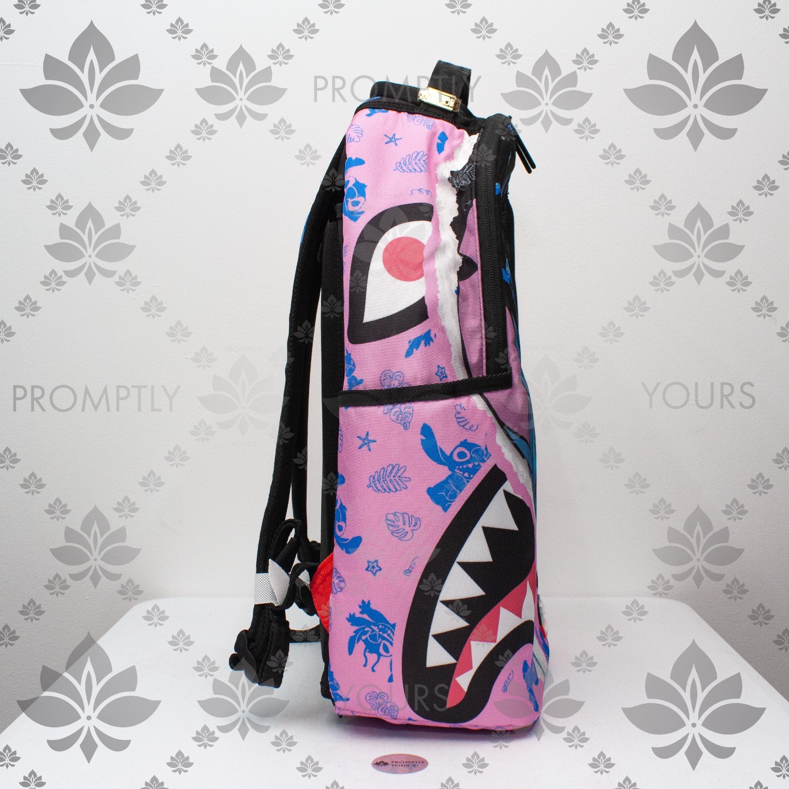 Sprayground Disney Lilo and Stitch Rip Shark Backpack Unisex Book Bag Black NEW