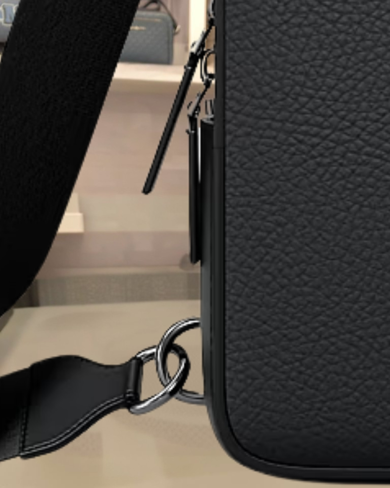 Michael Kors Cooper Medium Pebbled Leather Sling Pack Black Men Crossbody