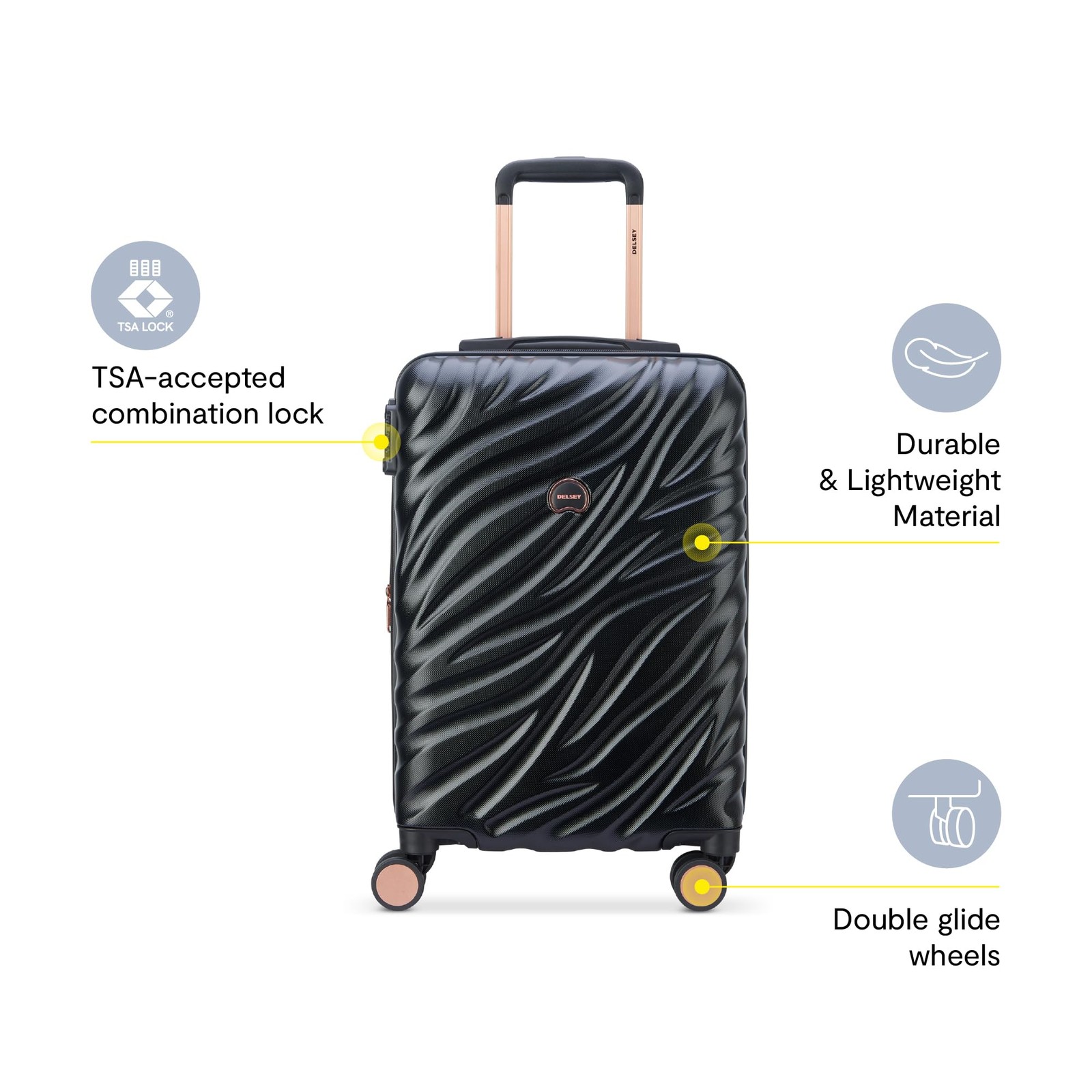 Delsey Alexis Lightweight Luggage, 4-Wheel Spinners Hardshell Suitcase, 25 In U4