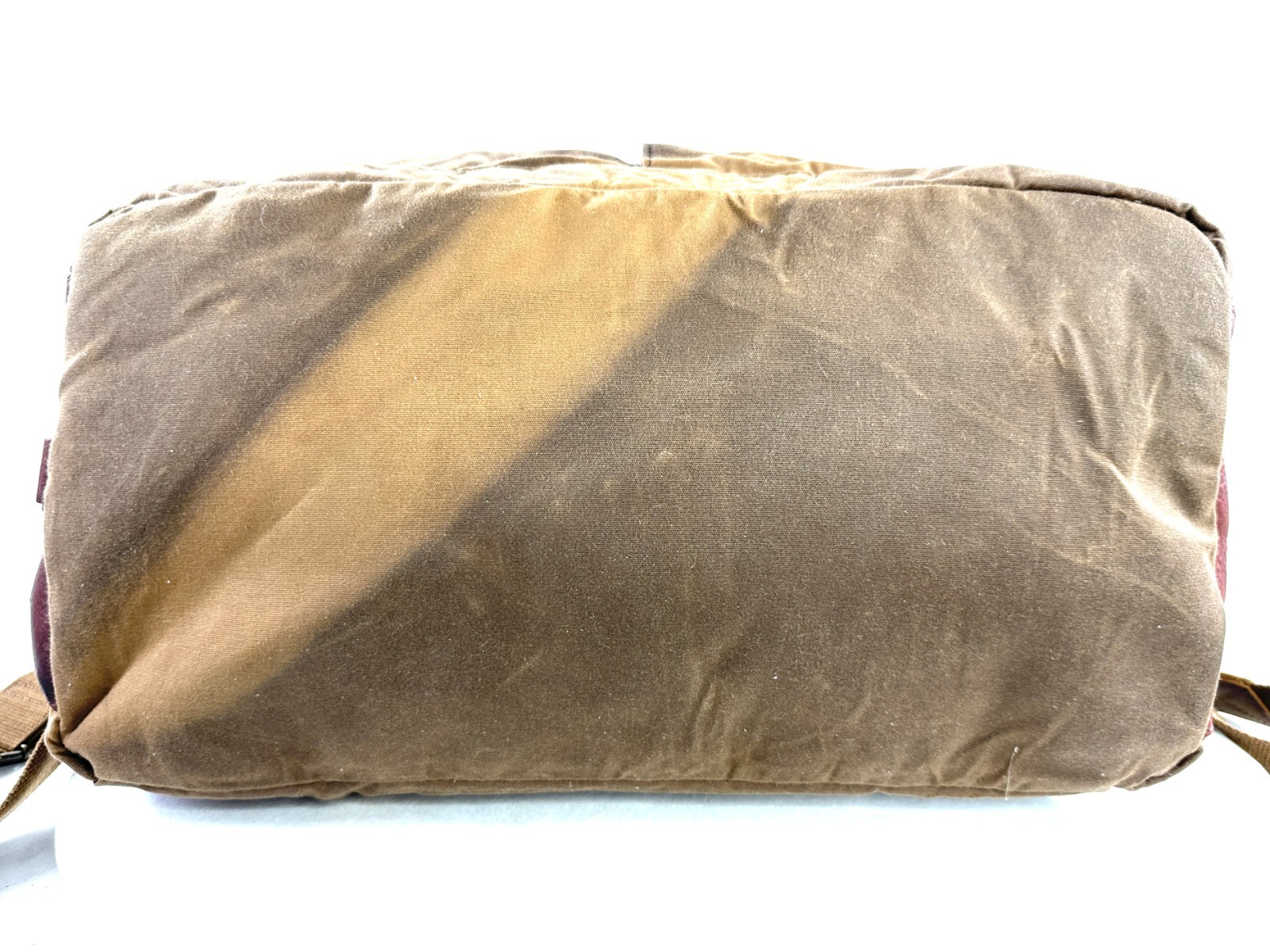 Duluth Trading Brown Cotton Canvas Large Briefcase Travel Bag Brass Leather Trim