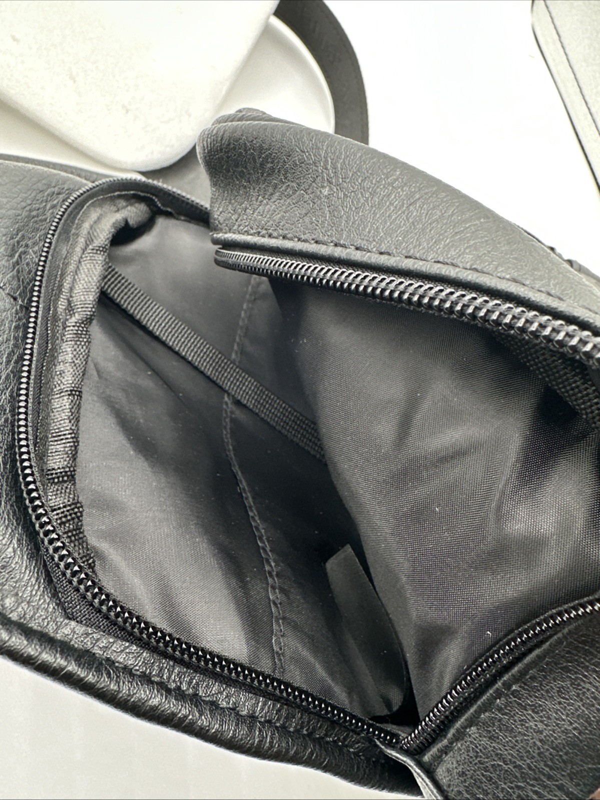 True Religion FARRO II Black Gray Logo Crossbody Sling Bag Zipper Unisex NEW