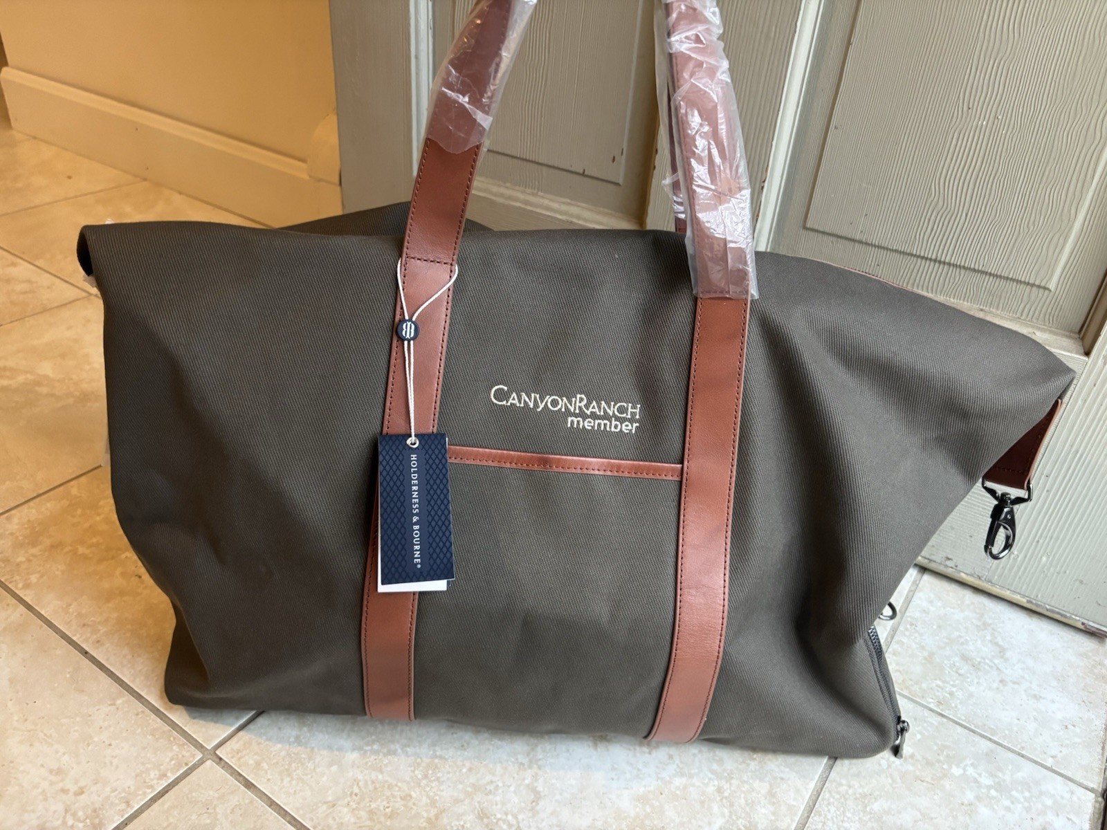 Holderness & Bourne Leather Cotton Twill 19” Travel Duffel Bag Shoulder Strap