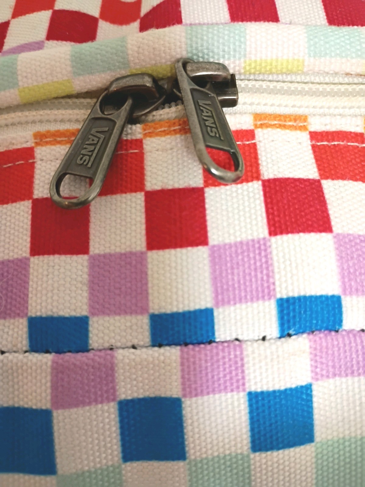 VANS Old School III Multicolor Checkered Backpack Bookbag 2018 Preloved 1 Sz fit