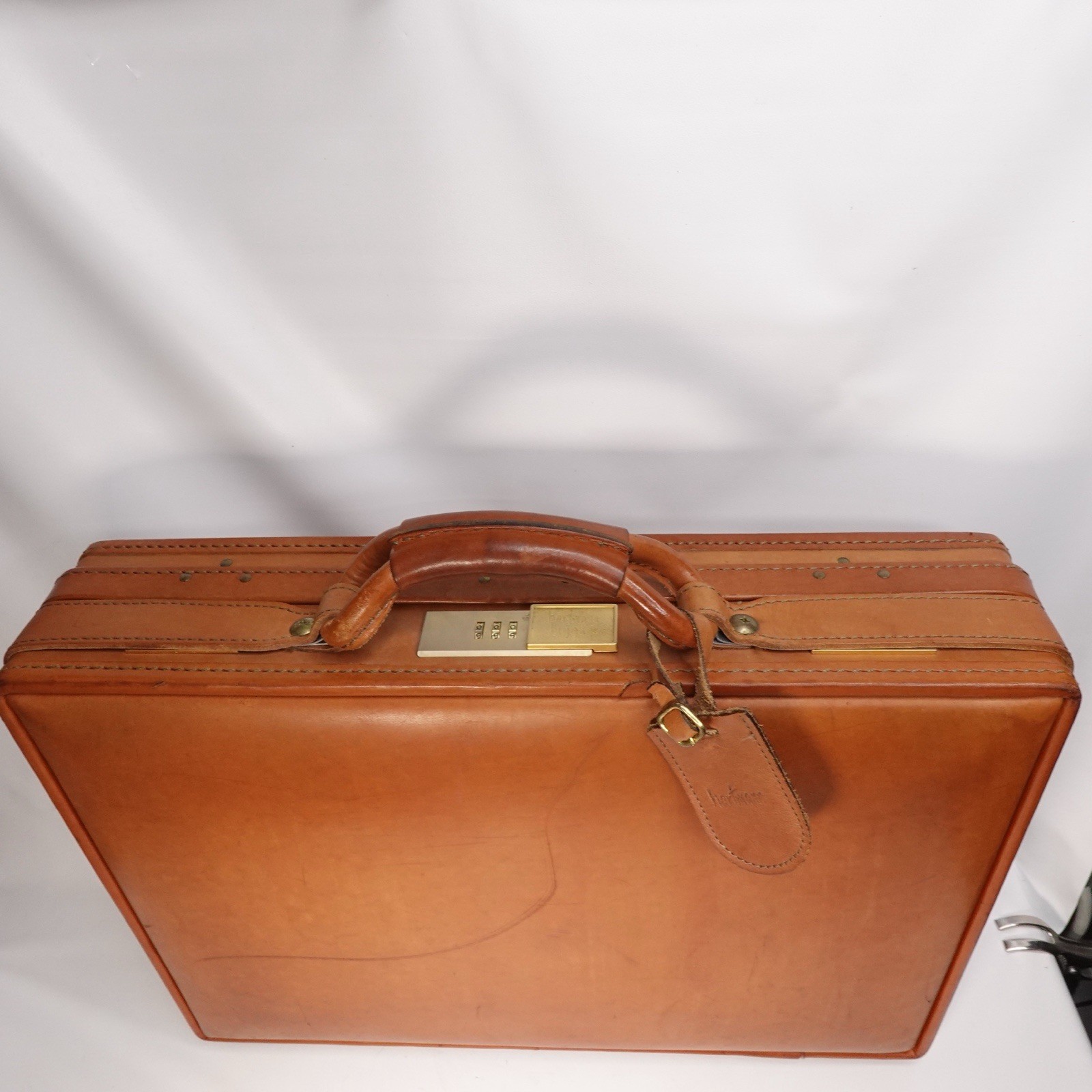 Vintage Hartmann Tan/Brown Full Grain Leather Attache Case Briefcase Belted