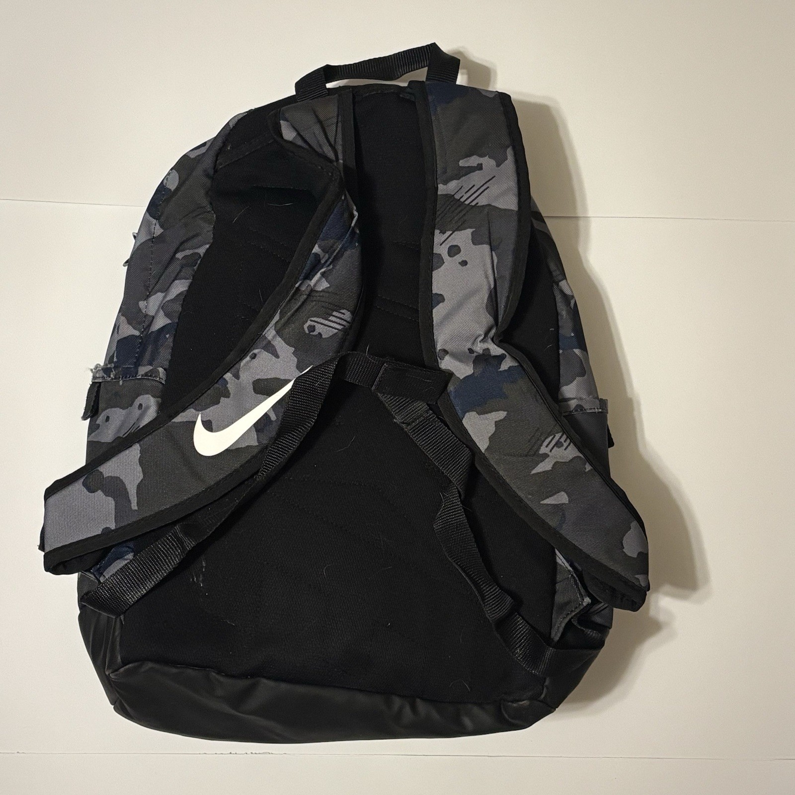 Nike Camouflage Backpack Black/Gray Zip Closure Adjustable Straps Pockets