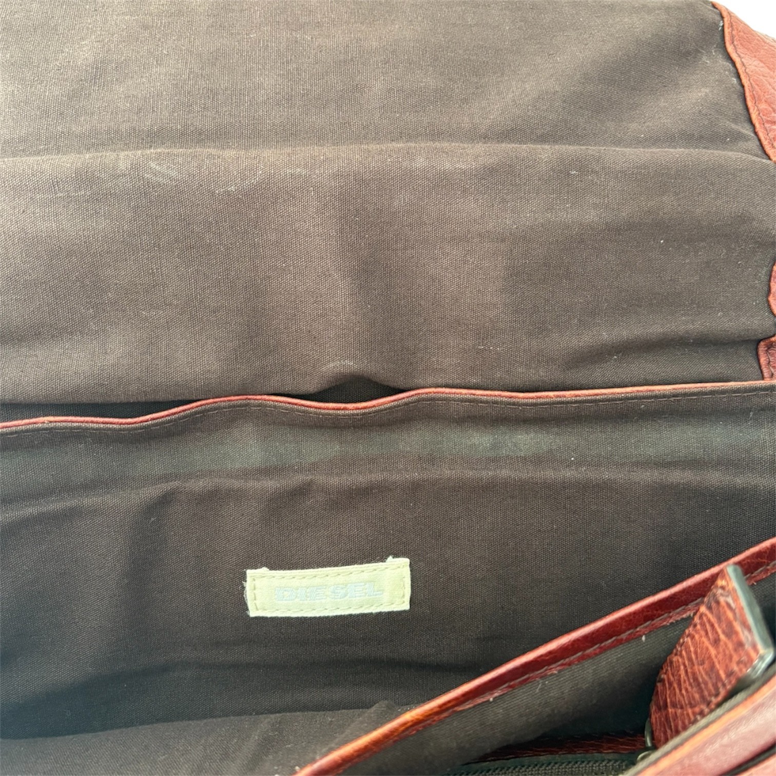 DIESEL Full Leather Messenger Bag Medieval Armour Archive Industrial Y2K 00s