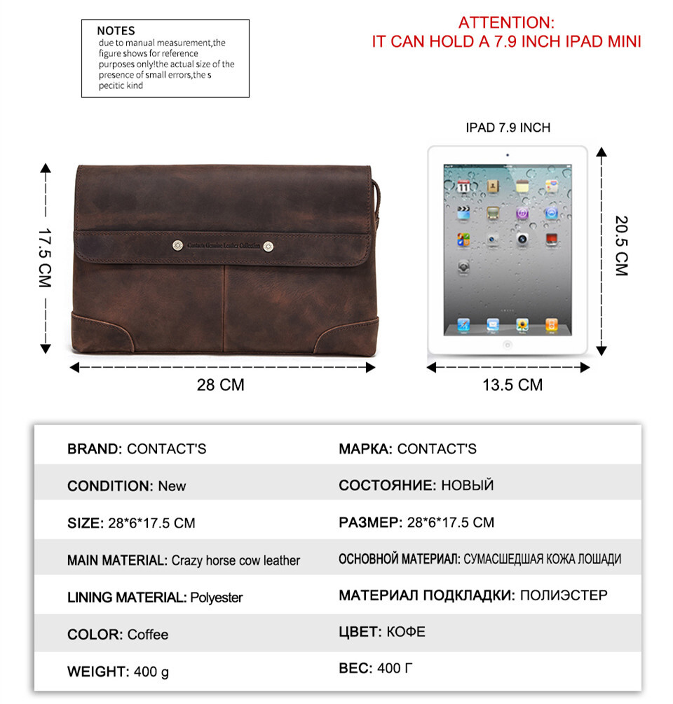 Men’s Leather Clutch Bag Wallet Cellphone 12 Card Holder Organizer Gifts