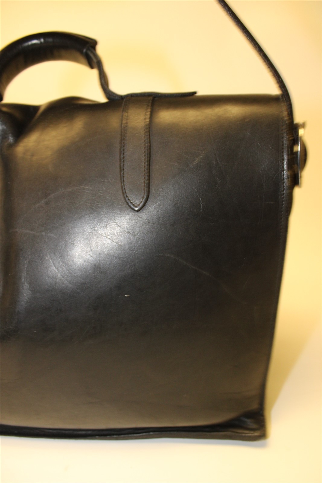 Premium Thick Leather Hand Crafted Large Black Messenger Bag