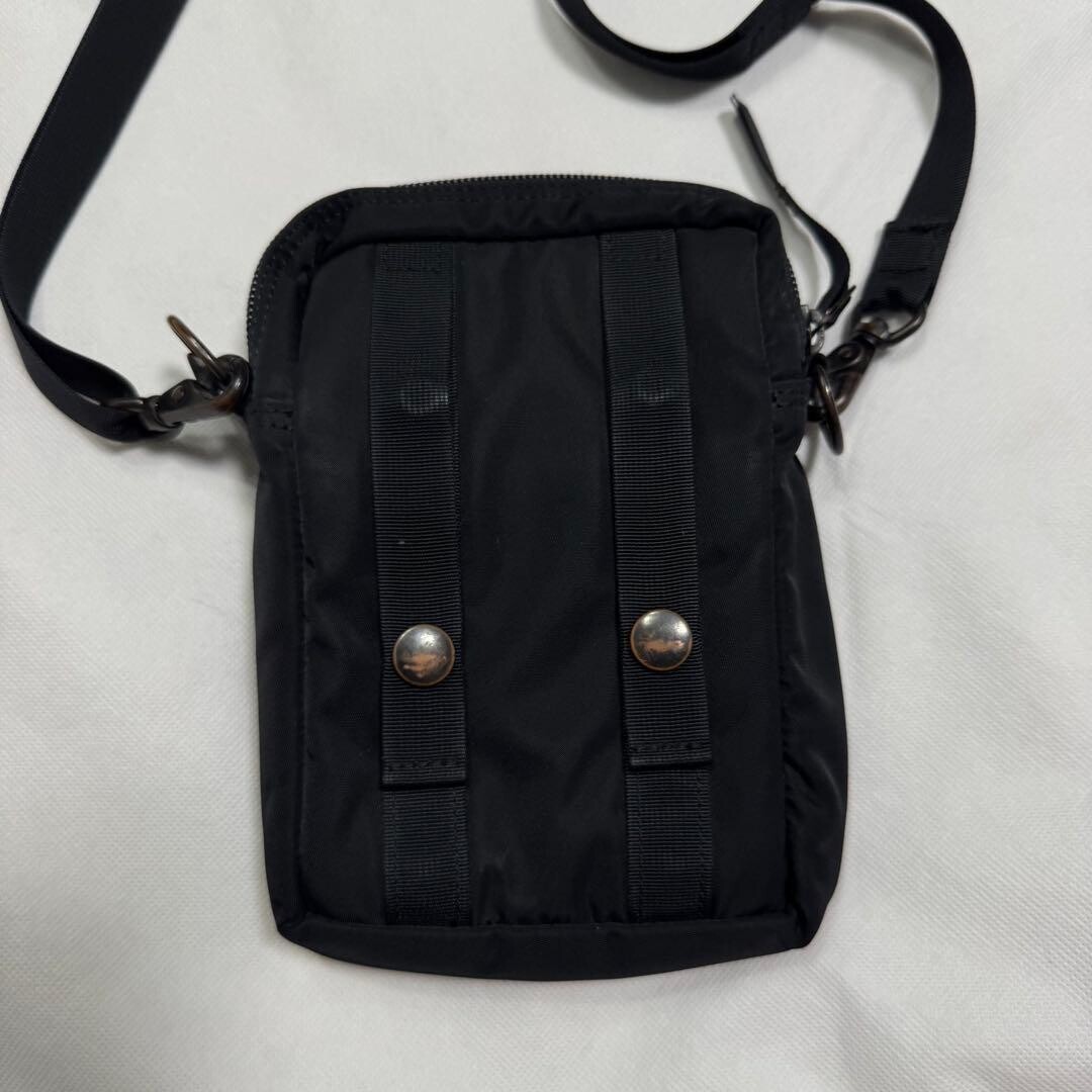 Porter Shadow Check Shoulder Bag Black Compact Crossbody Japan 15x20x4cm