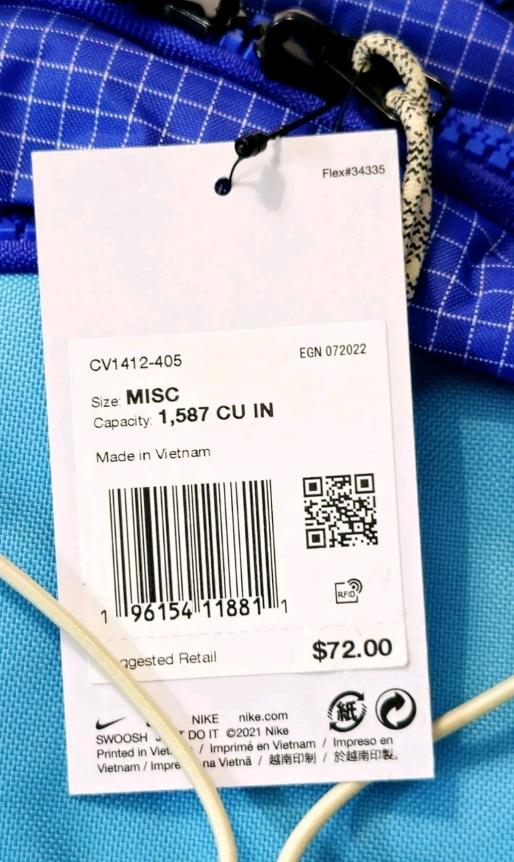 Nike Hayward 2.0 Backpack 26L, CV1412 405 Hyper Royal Baltic Blue B 1587 CU IN