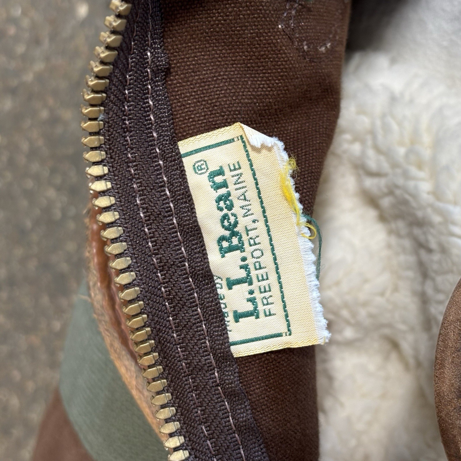 Vintage L.L. Bean Large Duffel Weekender Bag Canvas Leather Trim Sawtooth Tag