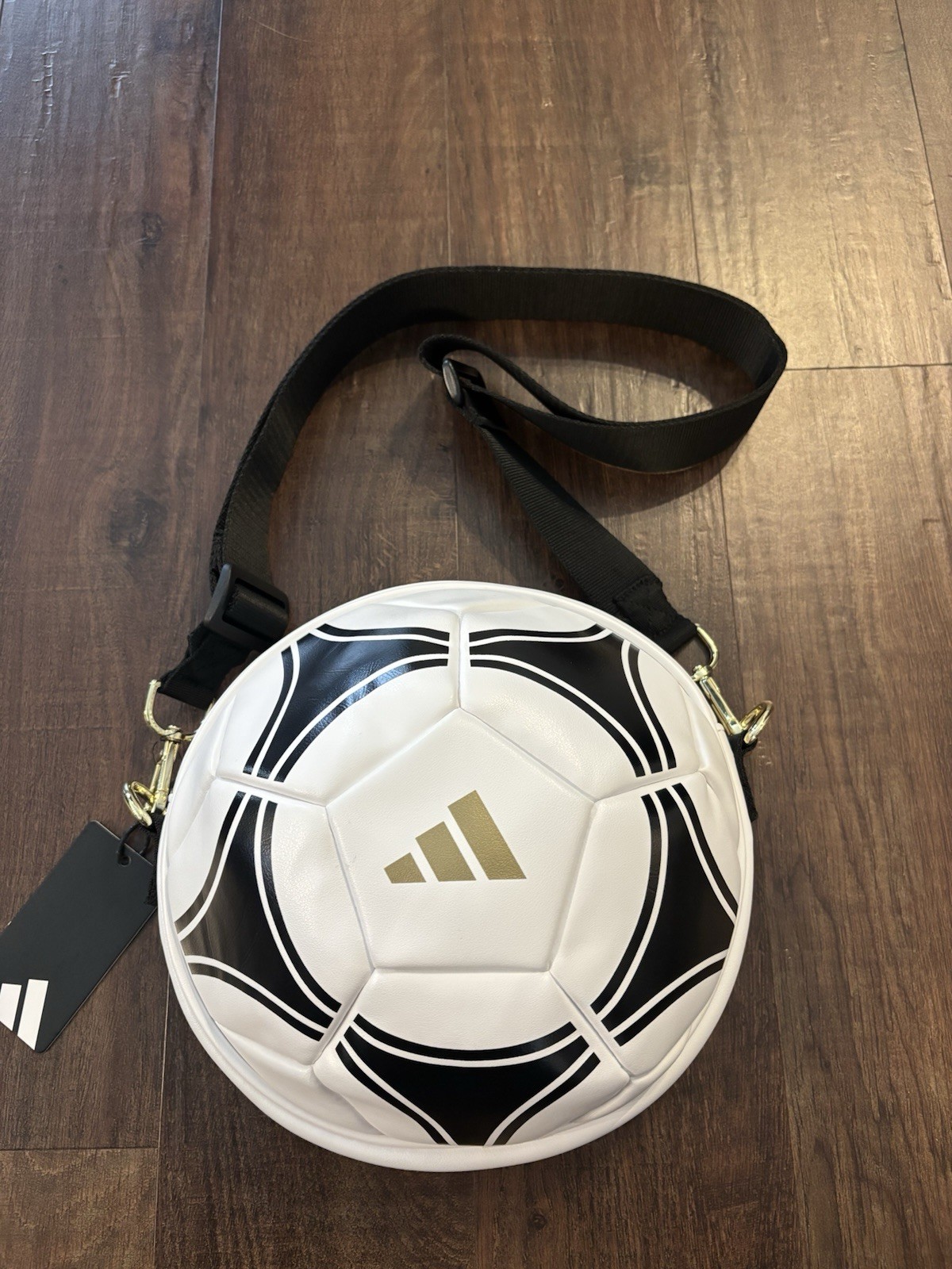 adidas Soccer Ball Crossbody Bag White Black Logo FIFA Adjustable Strap JL4146