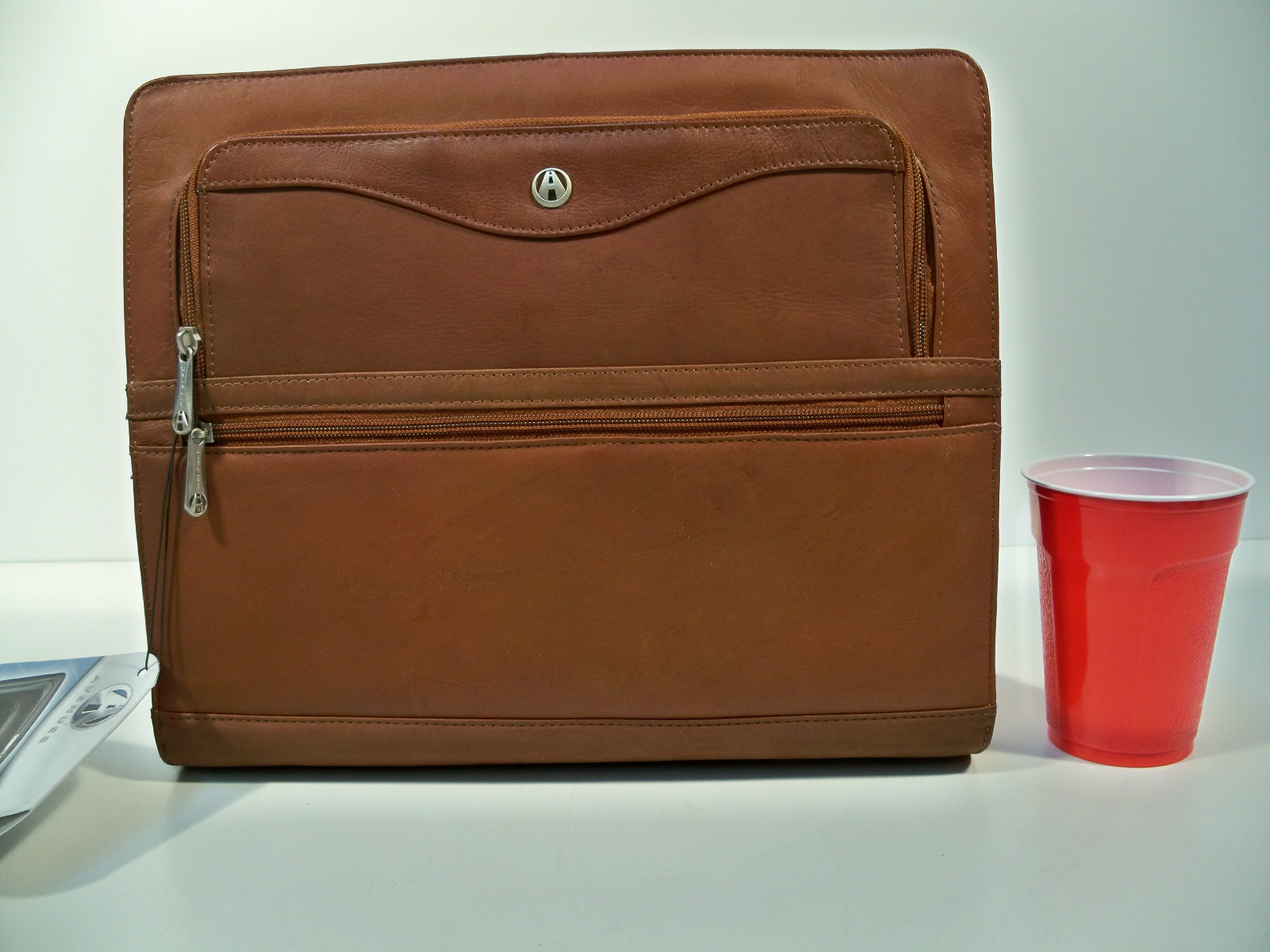 Full Grain Leather Fan File Folio Portfolio, In Brown, Red-Brown or Black-Brown