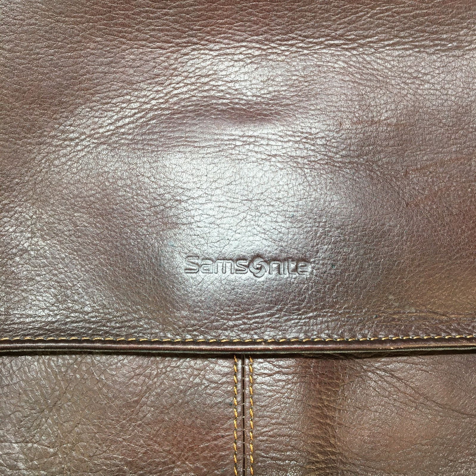 Samsonite Colombian Leather Flap Over Laptop Briefcase Dark Brown Premium 18″