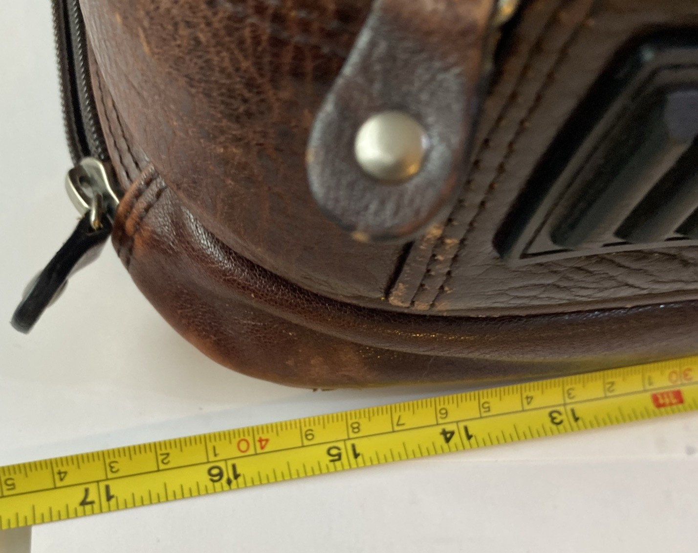 Vintage WILSON Genuine Leather Brown Travel Bag Expanding 5 Zipper Compartments