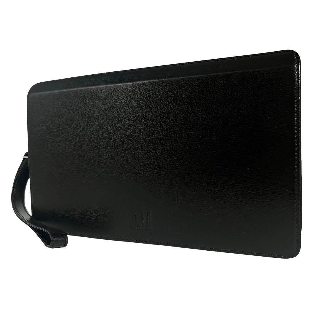 Dunhill Second Leather Clutch Bag Black 16.5x28x5cm Luxury Designer Accessory