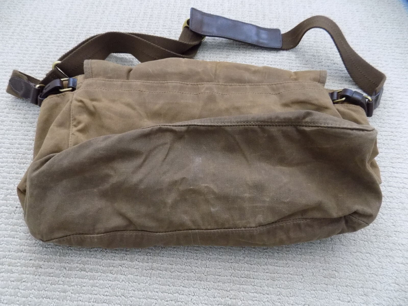 NEW NWT J. CREW MENS ABINGDON BRIEFCASE MESSENGER LAPTOP BAG BROWN KHAKI LEATHER