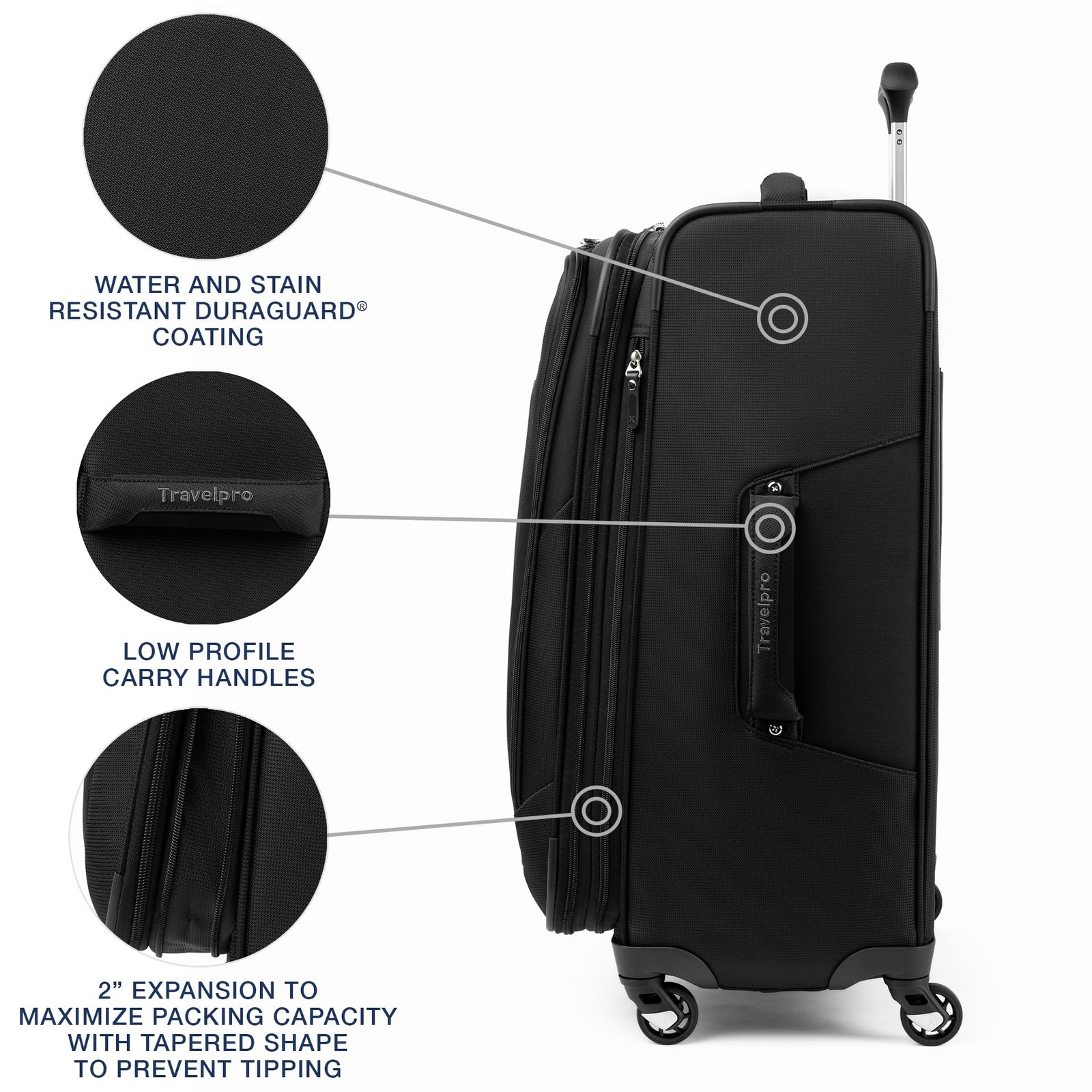 Travelpro Maxlite 5 Softside Expandable Luggage with 4 Spinner Wheels, 25 In U27