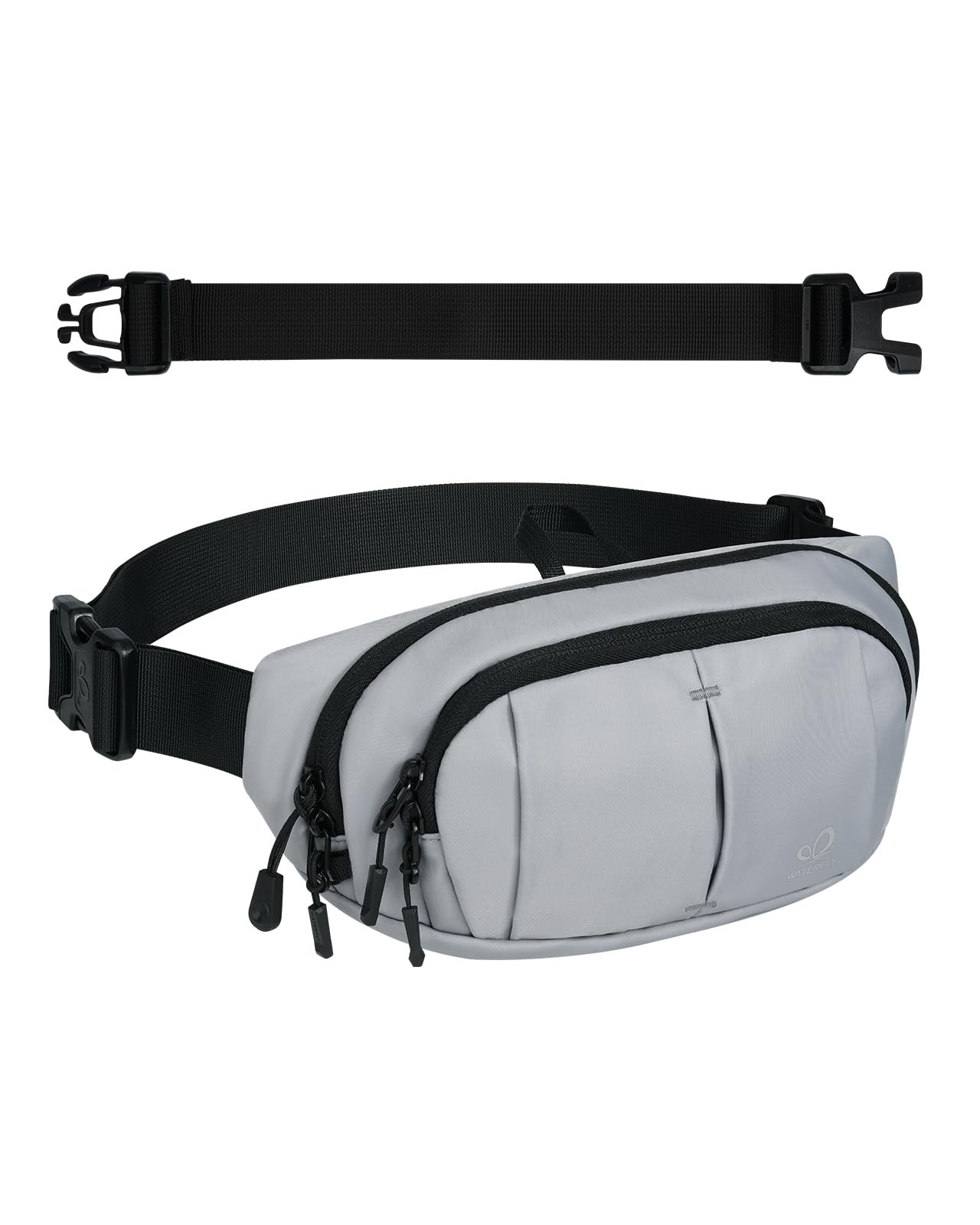 WATERFLY Large RFID Fanny Pack 2.5L Crossbody Waist Packs for Woman Man